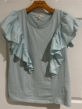Light Blue Ruffle  Tee